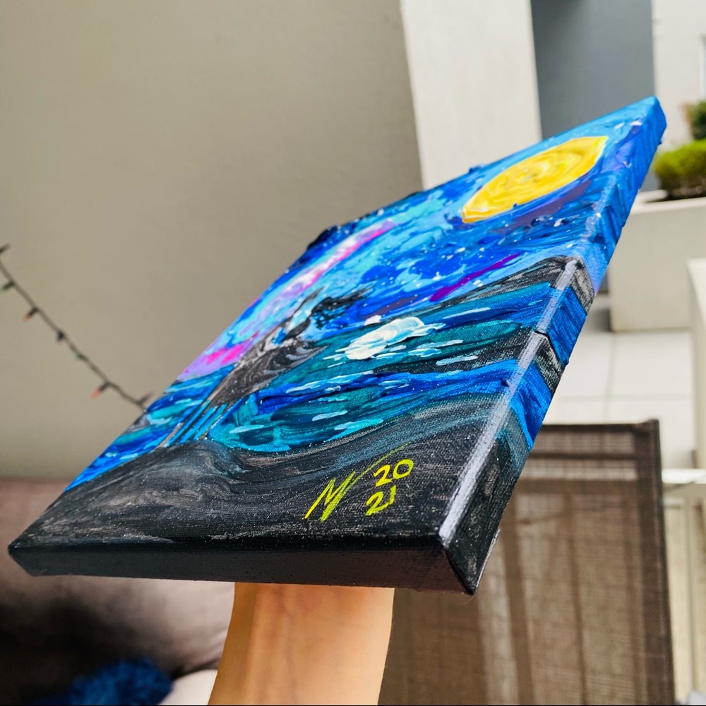 Couple in Love Painting Love Story Original Art Acrylic Small Canvas 10x8 Lovers - Picture 8 of 10